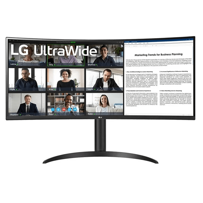 LG UltraWide 34WR55QK-B 34 Inch WQHD 5ms (GtG) 100Hz VA Curved Monitor