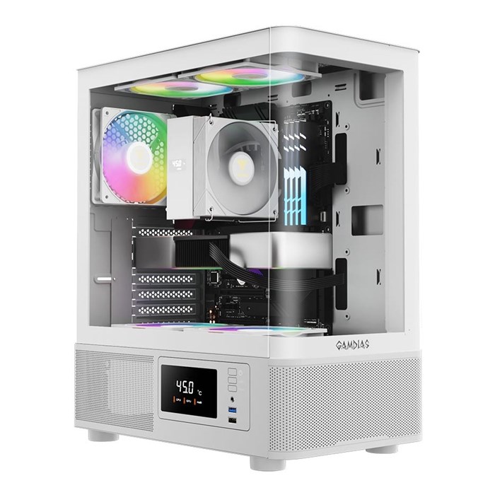 Gamdias ATLAS E2 CG ARGB WHITE Mid Tower Case