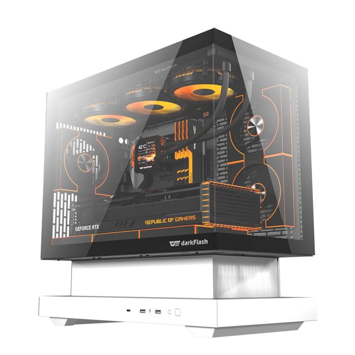 DarkFlash کیس کامپیوتر گیمینگ دارک فلش مدل FLOATRON F1 M-ATX B&W